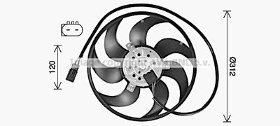 Вентилятор, охлаждение двигателя AVA QUALITY COOLING MS7764 для MERCEDES-BENZ VIANO