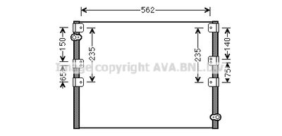 Конденсатор, кондиционер AVA QUALITY COOLING TO5605 для TOYOTA 4 RUNNER