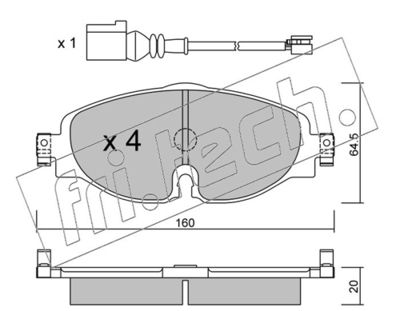 Sada brzdových destiček, kotoučová brzda fri.tech. 966.0W