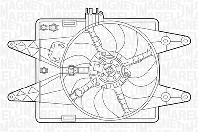Вентилятор, охлаждение двигателя MAGNETI MARELLI 069422040010 для FIAT DOBLO