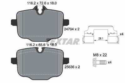 Комплект тормозных колодок, дисковый тормоз TEXTAR 2470401 для BMW iX