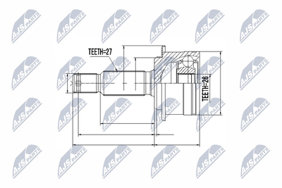 NTY NPZ-MS-060 ШРУС  для PEUGEOT 4007 (Пежо 4007)