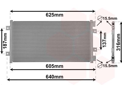 VAN WEZEL 17005247 Радиатор кондиционера  для FIAT PUNTO (Фиат Пунто)