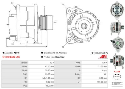 GENERATOR / ALTERNATOR AS-PL A5149 4