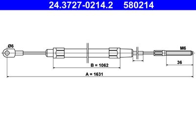 Тросик, cтояночный тормоз ATE 24.3727-0214.2 для BMW 3