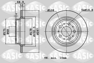 SASIC 6106360 Гальмівні диски 