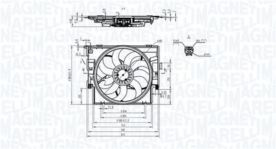 Вентилятор, охлаждение двигателя MAGNETI MARELLI 069422829010 для BMW 2