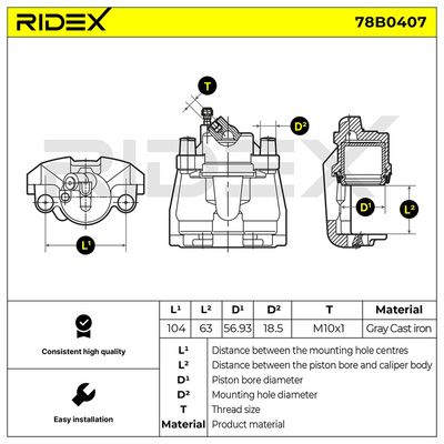 спирачен апарат RIDEX 78B0407