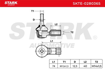 накрайник на напречна кормилна щанга STARK SKTE-0280365