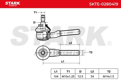 накрайник на напречна кормилна щанга STARK SKTE-0280419