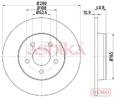 спирачен диск ASHIKA 61-00-0301C