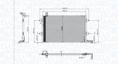 Конденсатор, кондиционер MAGNETI MARELLI 350203840000 для VW VENTO