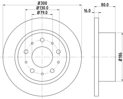 Тормозной диск HELLA 8DD 355 113-731 для FIAT DUCATO