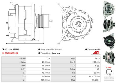 GENERATOR / ALTERNATOR AS-PL A6394S 4