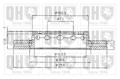 Тормозной диск QUINTON HAZELL BDC5016 для KIA CLARUS