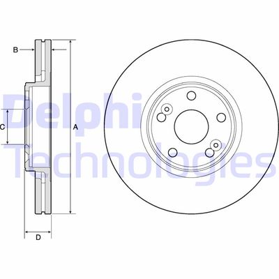 DELPHI BG4746C Тормозные диски DELPHI для RENAULT SCÉNIC I вэн (JA0/1_, FA0_)