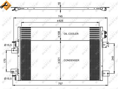 NRF 350031 Радиатор кондиционера  для JEEP COMPASS (Джип Компасс)