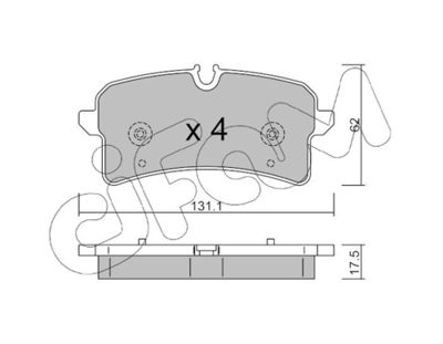 Zestaw klocków hamulcowych, hamulce tarczowe CIFAM 822-1261-0