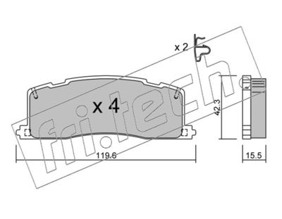 fri.tech. 441.0 Тормозные колодки и сигнализаторы для TOYOTA PREVIA I (_R1_, _R2_) 2.4 4WD (TCR21_, TCR20_)