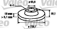 Тормозной диск VALEO 186158 для FORD ORION