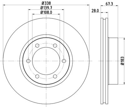 Тормозной диск HELLA 8DD 355 111-861 для LEXUS GX