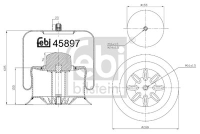 Bälgar, luftfjädring FEBI BILSTEIN 45897