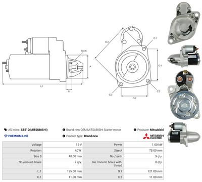 STARTER AS-PL S5510MITSUBISHI 4