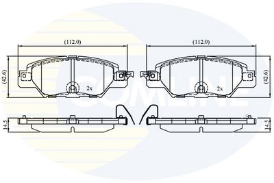комплект спирачно феродо, дискови спирачки COMLINE CBP32416