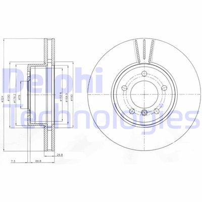 Bromsskiva DELPHI BG9871C