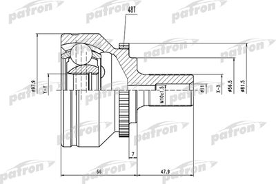 PATRON PCV1538 ШРУС  для VOLVO C30 (Вольво К30)