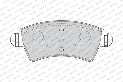 Remblokken set Voor (met remklauw geleidingsbouten  met slot), past: PEUGEOT 206, 306 1.6-2.0D 05.93-09.09