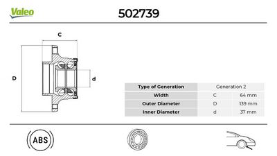RADLAGERSATZ VALEO 502739