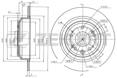 ZEKKERT BS-5493 Тормозные диски  для HONDA ACCORD (Хонда Аккорд)