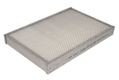 Cabinefilter 340x229x35, patroon past: KOMATSU 820, 838, 860, 890 VALMET 205, 255, 305, 355, 365, 365 FOR, 365 S, 405, 415, 415 M, 455, 465, 465 FOR, 465 S, 504, 555, 565, 565 FOR, 600, 604