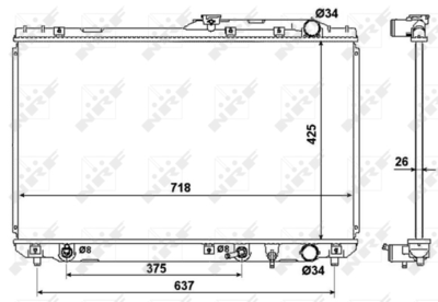 Радиатор, охлаждение двигателя WILMINK GROUP WG1722766 для TOYOTA CAMRY