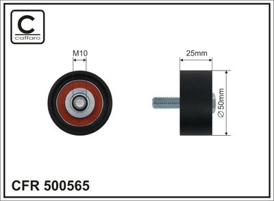 Паразитный / ведущий ролик, поликлиновой ремень CAFFARO 500565 для SKODA SCALA
