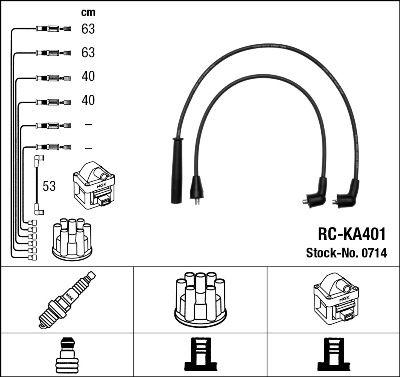 Комплект проводов зажигания NGK 0714 для KIA SEPHIA