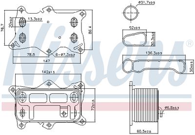 Oljekylare, motor NISSENS 91472