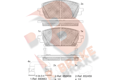 R BRAKE RB2428 Тормозные колодки и сигнализаторы для KIA SORENTO IV (MQ4, MQ4A) 2.5 MPI R BRAKE RB2428 Тормозные колодки и сигнализаторы для KIA SORENTO IV (MQ4, MQ4A) 2.5 MPI