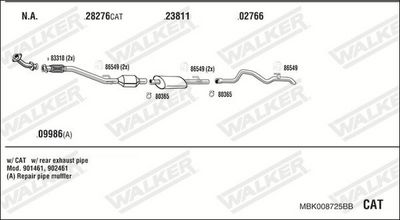 ABGASANLAGE WALKER MBK008725BB