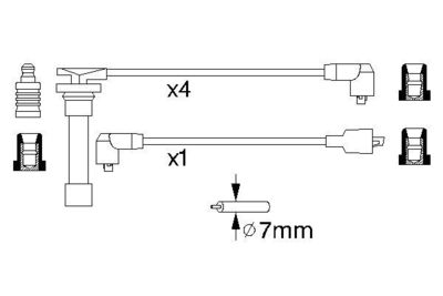 Комплект проводов зажигания BOSCH 0 986 356 766 для DAIHATSU APPLAUSE