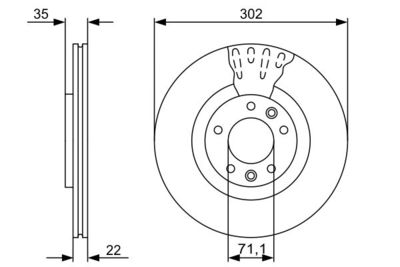 Тормозной диск BOSCH 0 986 479 500 для CITROËN C6