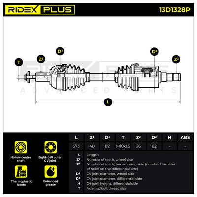 полуоска RIDEX 13D1328P