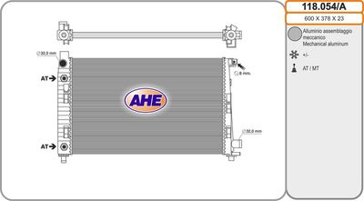 Радиатор, охлаждение двигателя AHE 118.054/A для MERCEDES-BENZ VANEO