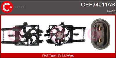CASCO CEF74011AS Вентилятор системы охлаждения двигателя  для LANCIA Y (840_) 1.2 16V (840AG1A)
