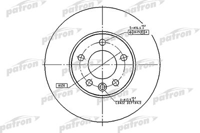Тормозной диск PATRON PBD4308 для VW TOUAREG