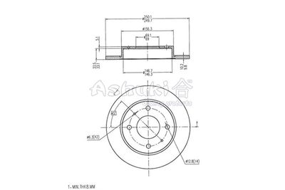 ASHUKI by Palidium C655-15 Тормозные диски  для MITSUBISHI COLT VI (Z3_A, Z2_A) 1.3 LPG
