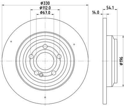 Тормозной диск HELLA 8DD 355 132-311 для MERCEDES-BENZ GLE