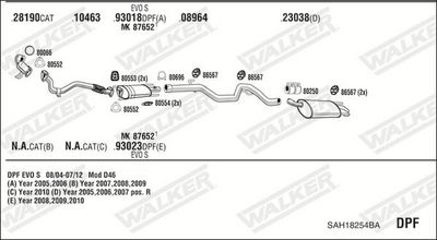 Изпускателна система WALKER SAH18254BA