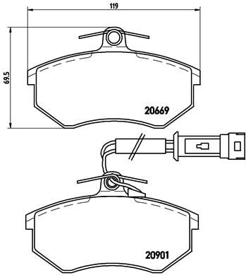 Комплект тормозных колодок, дисковый тормоз BREMBO P 85 016 для CHERY AMULET